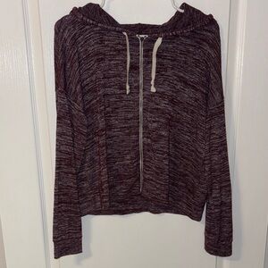 American Eagle Outfitters Burgundy Zip-Up Hoodie